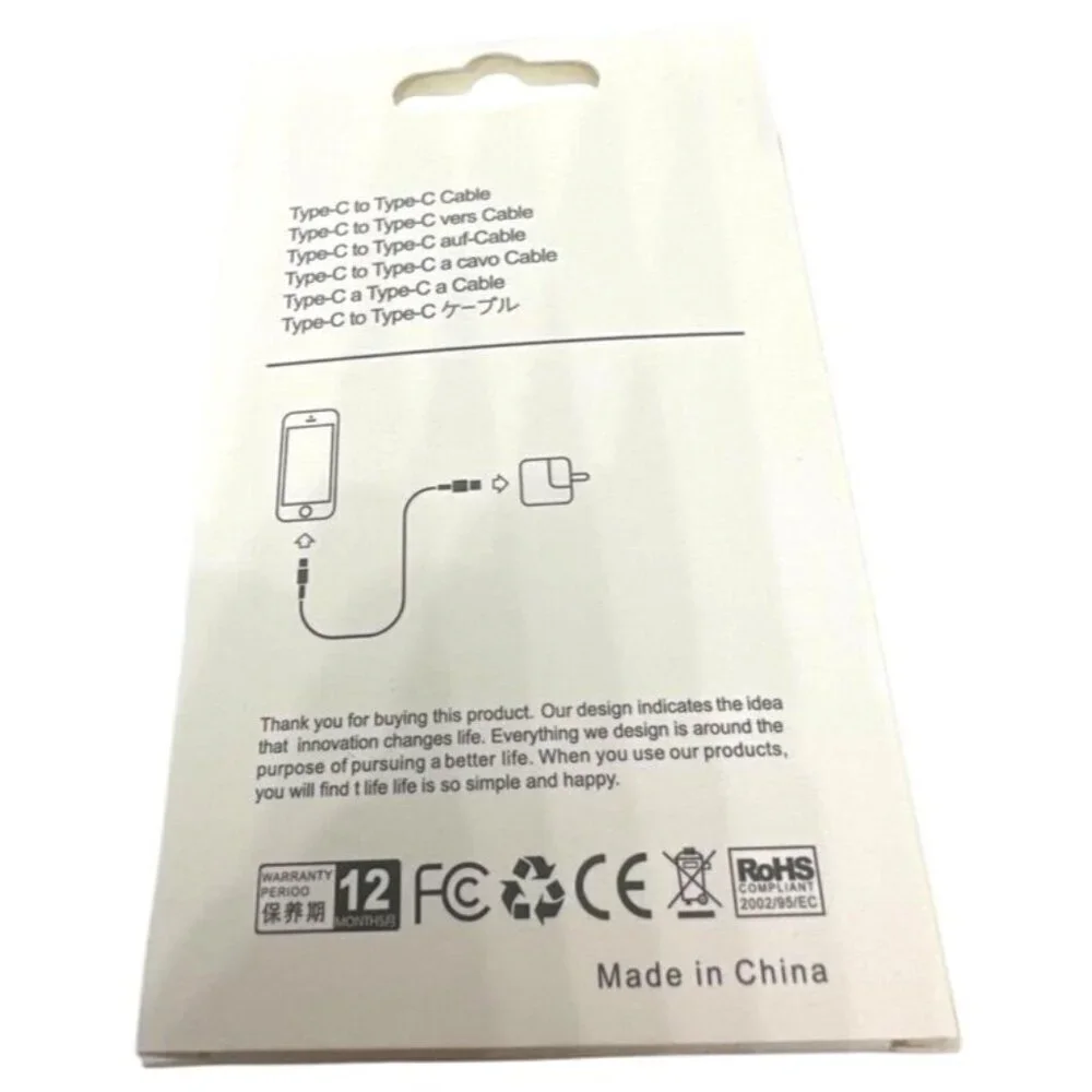 Type C to Type C 20W Fast Charging Cable 1M White
